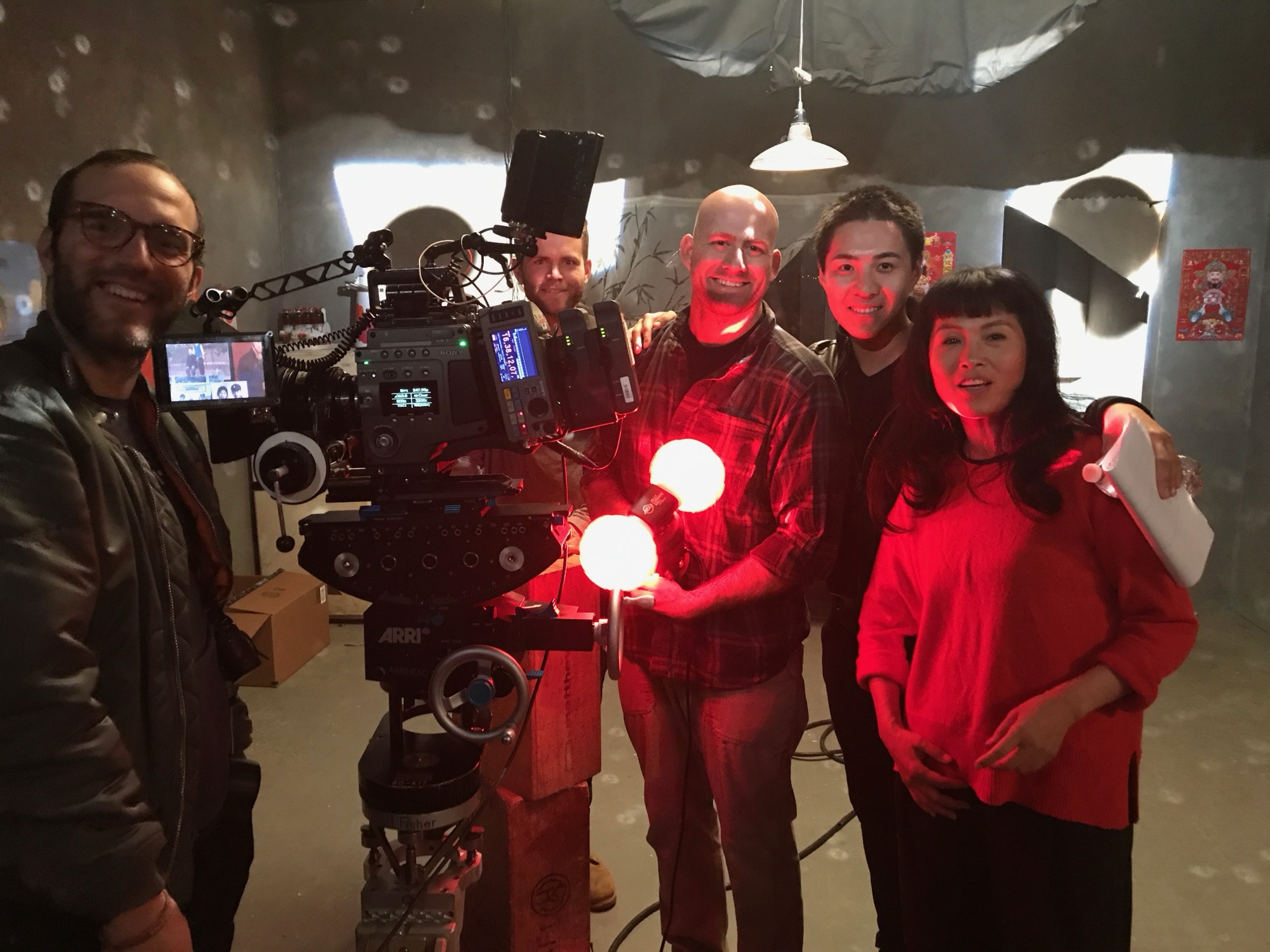 Grace Chang and crew beside an ARRI cinema camera